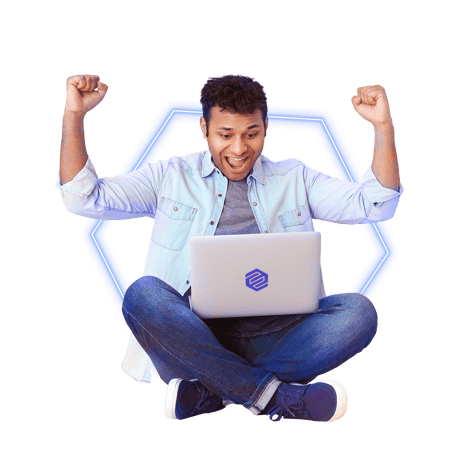 Ehtisham - neon man sitting in front of laptop 2021-10-1