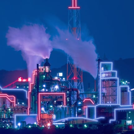 factory plant in asia at night 2022-05