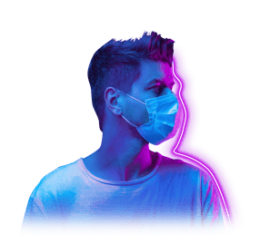 man in mask neon treatment blue and purple_2021-05 v2