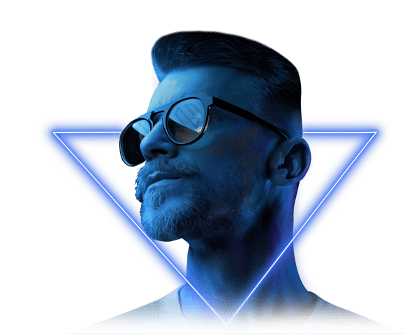 neon blue triangle man sunglasses_2021-04