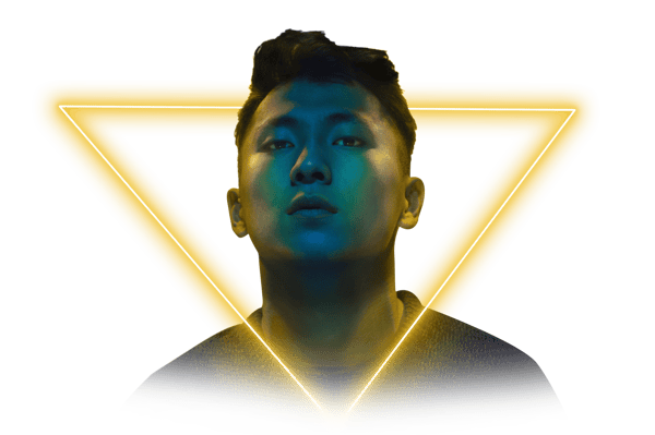 neon yellow triangle man_2021-04