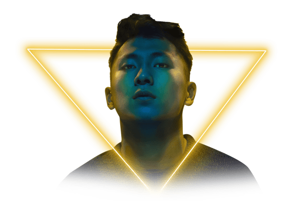 neon yellow triangle man_2021-04